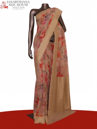 Pure Printed Georgette Silk Saree